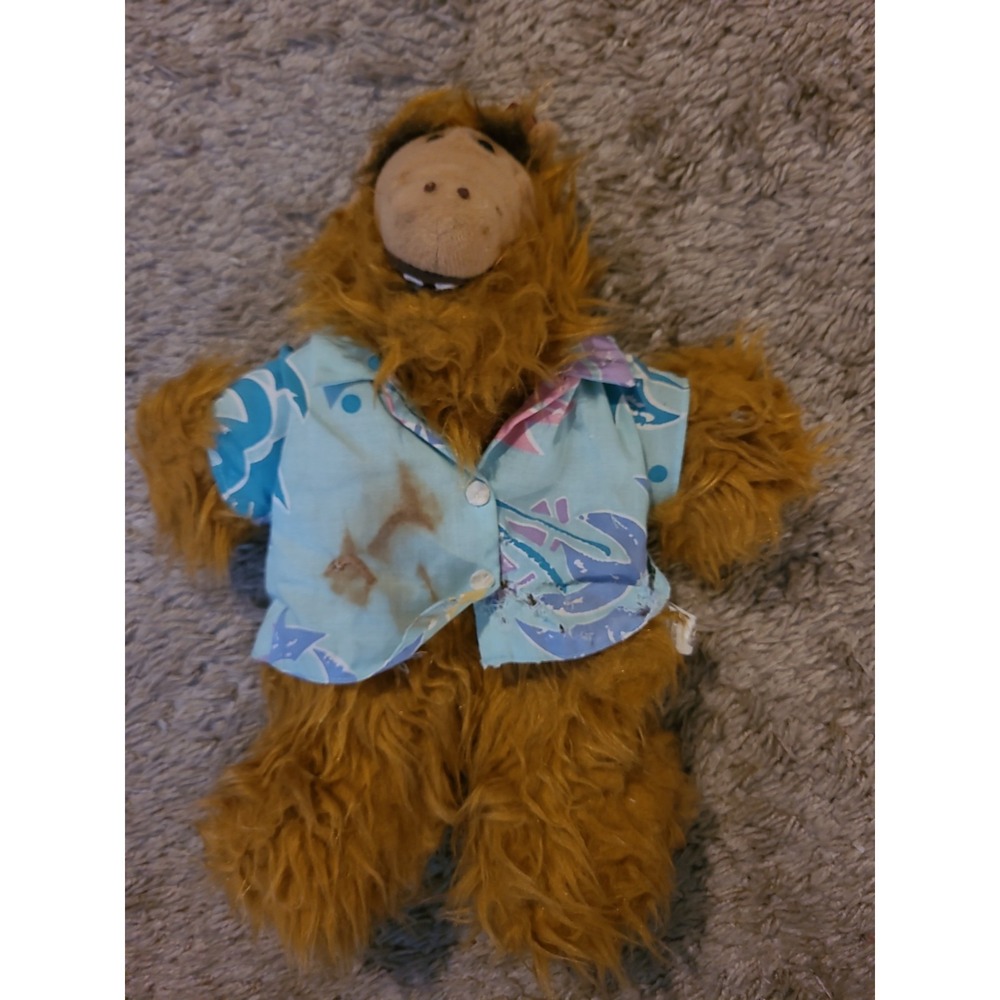 Vintage 1988 ALF Hawaiian Shirt 11" hand puppet plush